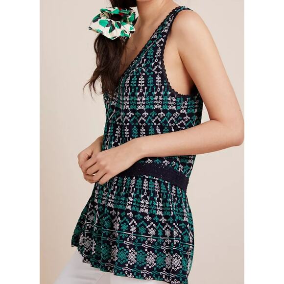 NWT Anthropologie Maeve Embroidered Tank Top - Small - Picture 3 of 9